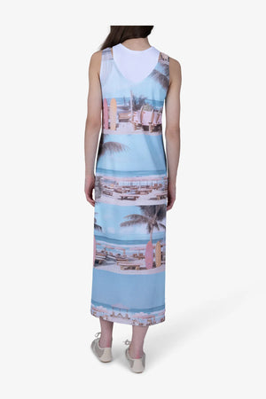 Zweilagiges Mesh-Print Kleid 05