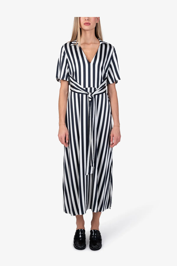 Streifenkleid mit Viskose 03