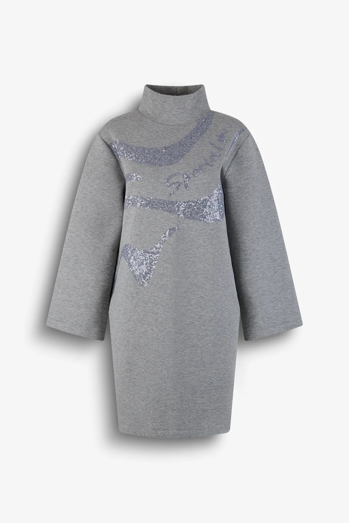Sweatkleid mit Paillettenstickerei 01