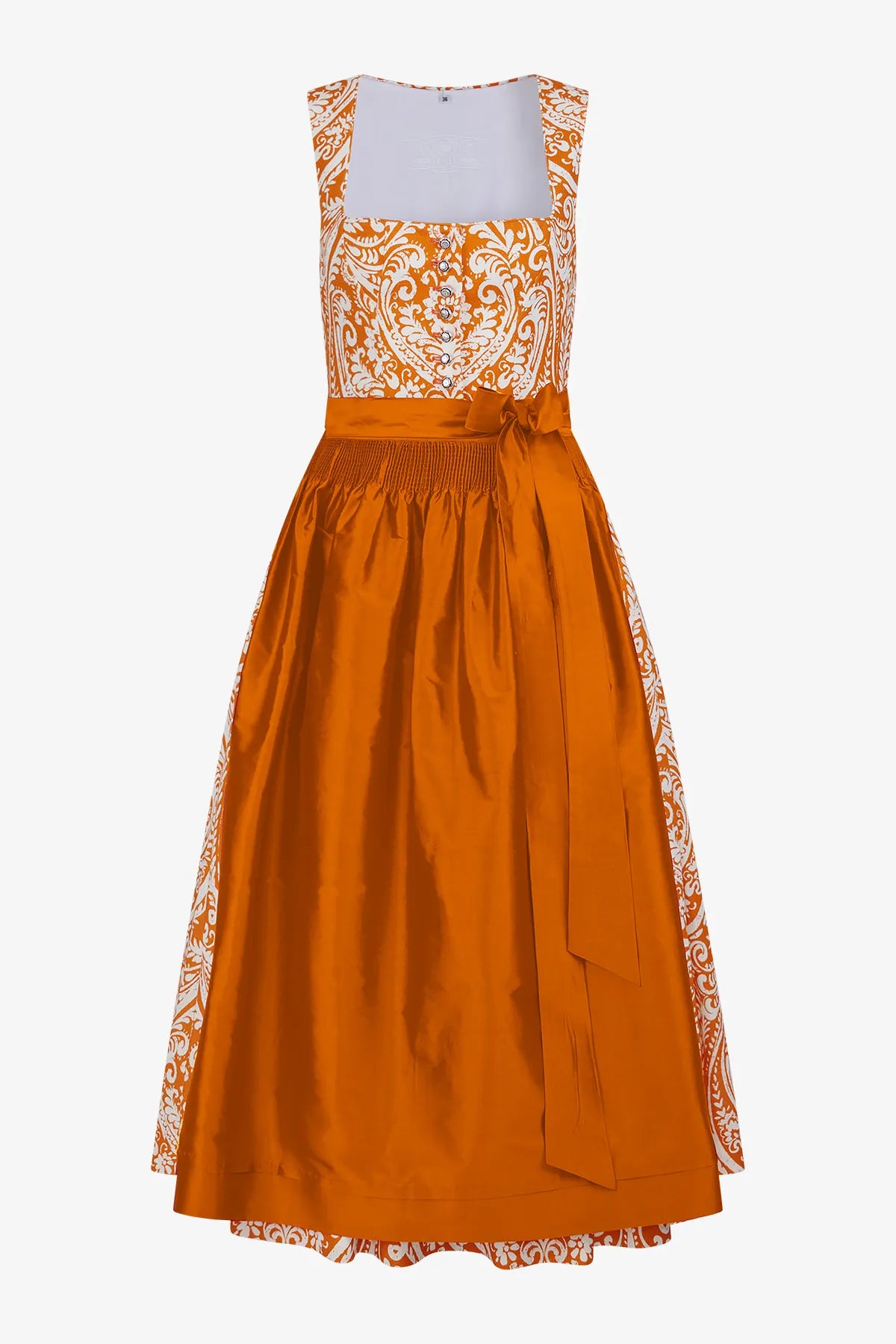 Dirndl aus Leinen mit Paisley-Print 01