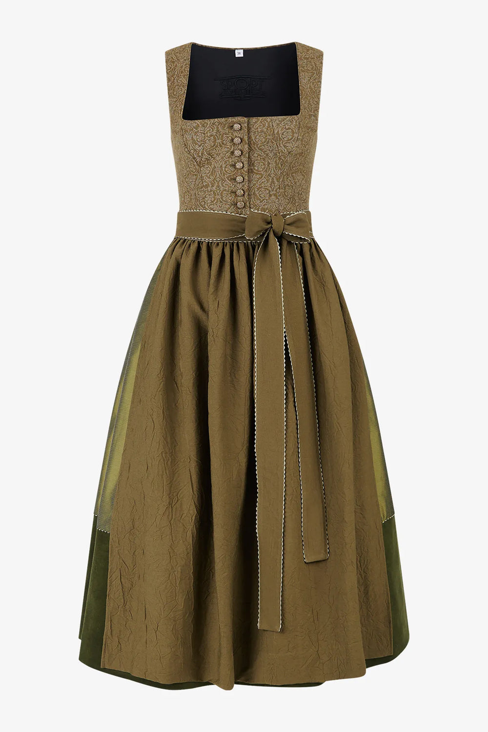Dirndl aus handbedrucktem Loden 01