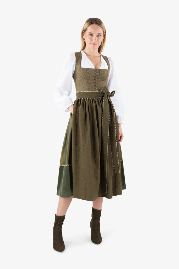 Dirndl aus handbedrucktem Loden 03
