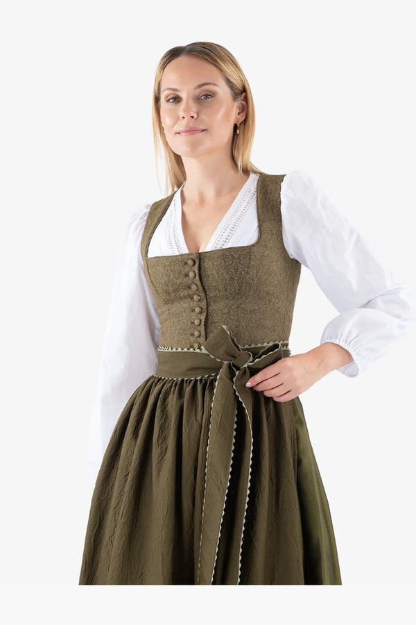 Dirndl aus handbedrucktem Loden 06