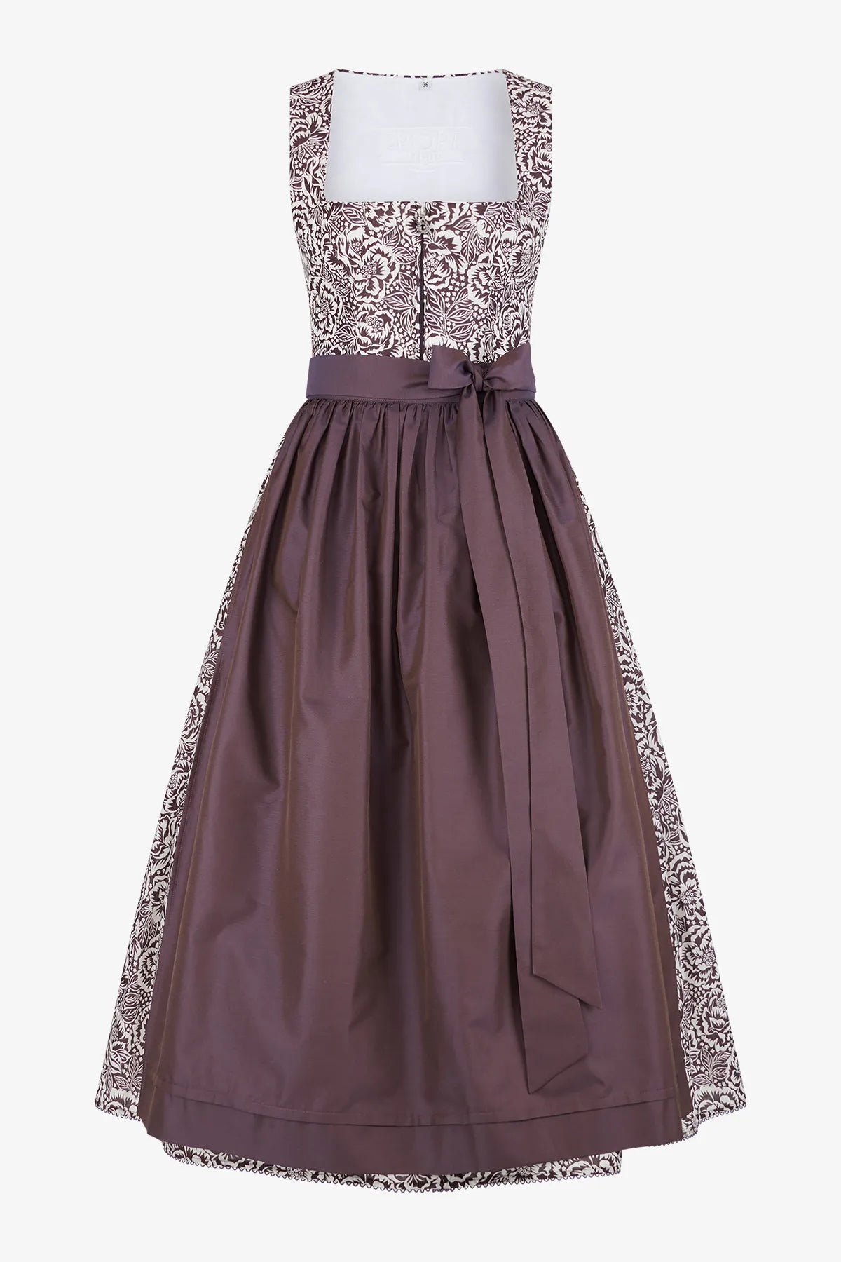 Dirndl mit Allover-Druck und Seide 01