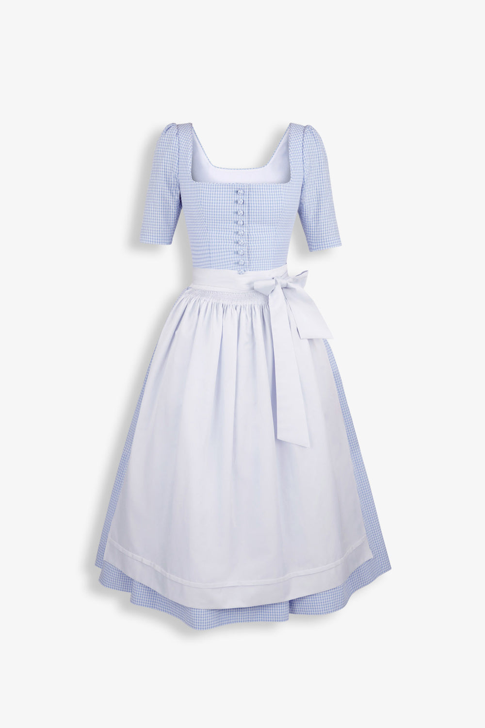 Vichy-Dirndl mit Seidenschürze
