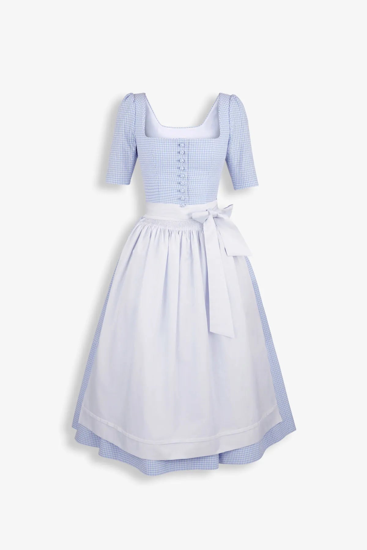Vichy-Dirndl mit Seidenschürze 01