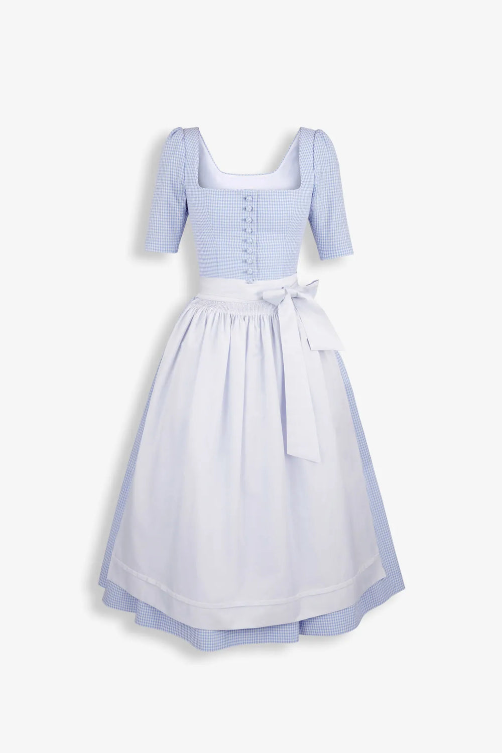 Vichy-Dirndl mit Seidenschürze 01