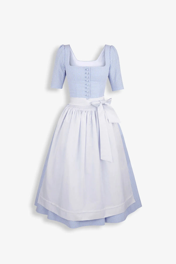 Vichy-Dirndl mit Seidenschürze 02