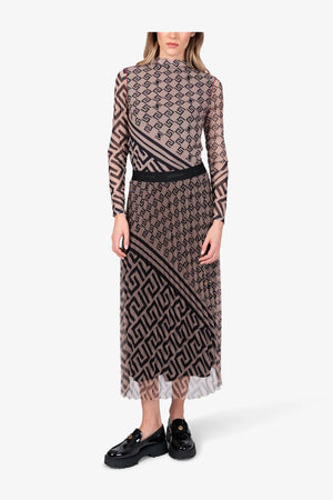 Mesh-Rock mit grafischem Print 03