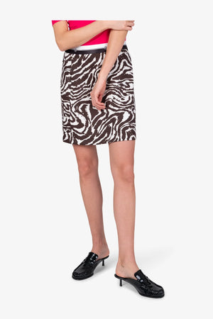 Baumwoll-Mini-Rock mit Zebra-Dessin 05