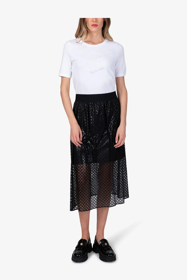 Langer Mesh-Rock mit Grafik-Print 03
