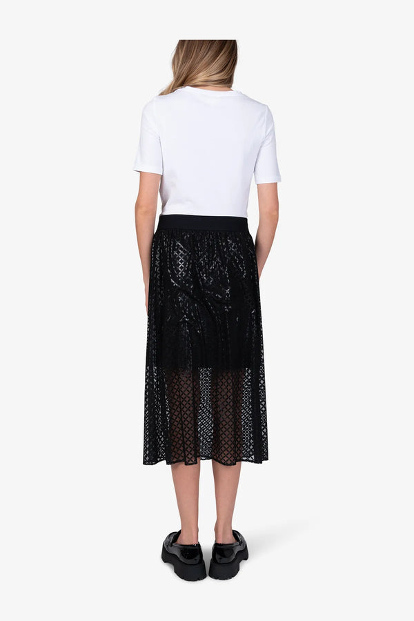 Langer Mesh-Rock mit Grafik-Print 05