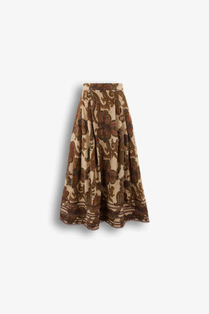 Faltenrock im Paisley Print 01