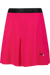 Rosa Sportshorts mit schwarzem Bund und Logo.