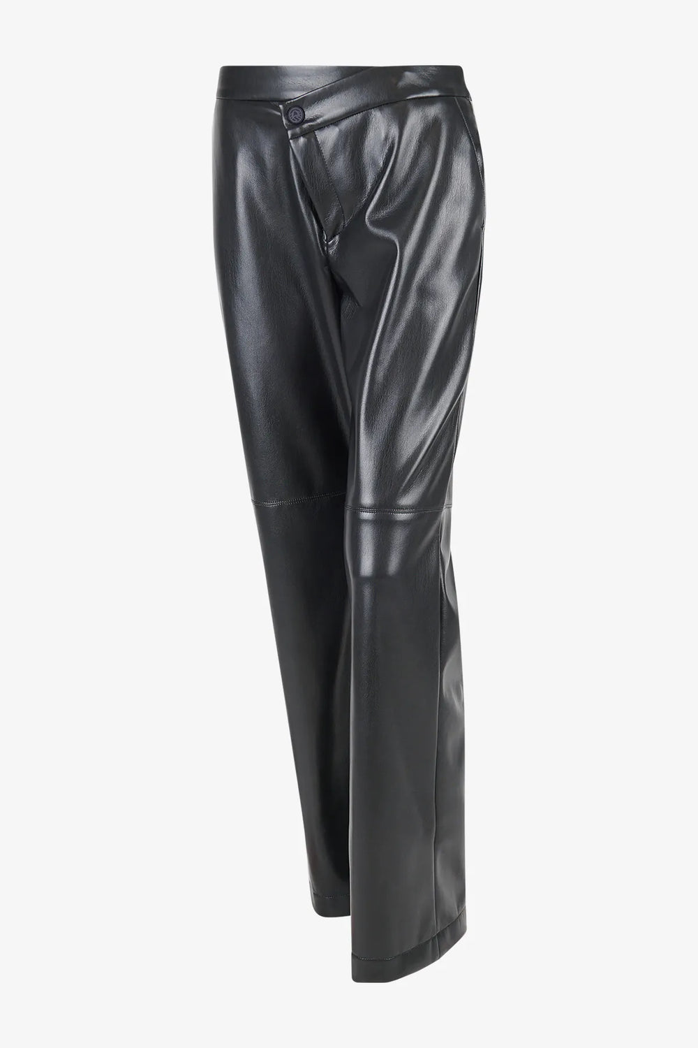 Kunstlederhose mit asymmetrischem Bund 01