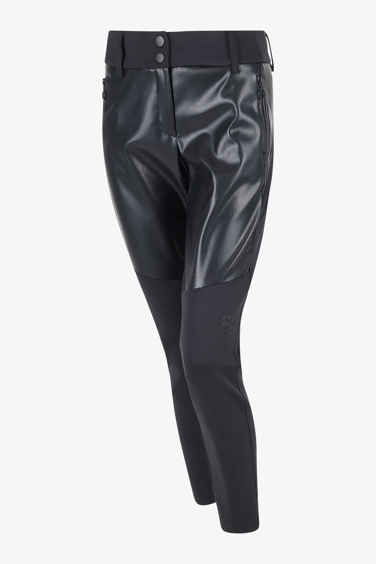 Schmale Hose mit Kunstleder 01