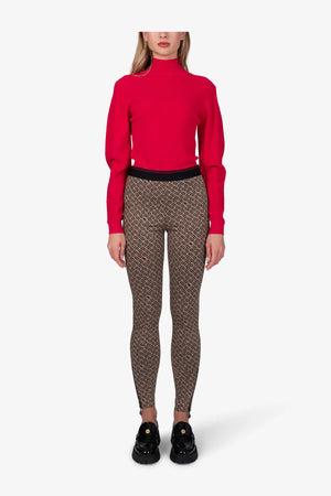 Schmale Hose aus grafischem Jacquard 03