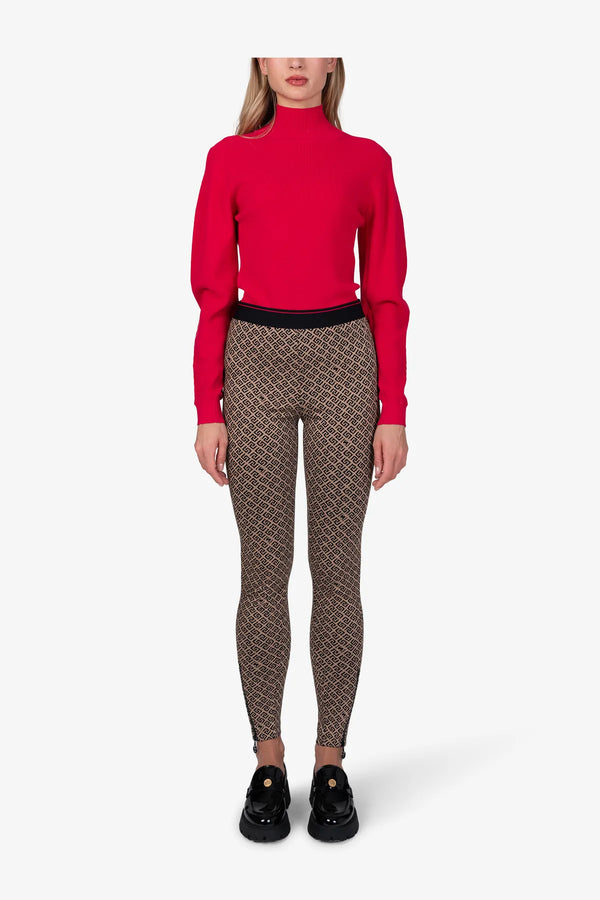 Schmale Hose aus grafischem Jacquard 03