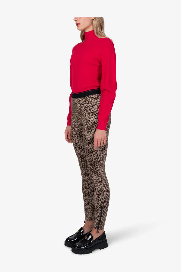 Schmale Hose aus grafischem Jacquard 04