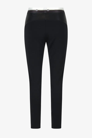 Leggings mit Kunstleder-Einsätzen 02
