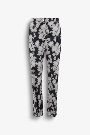 Jeanshose mit floralem Ätzdruck 01
