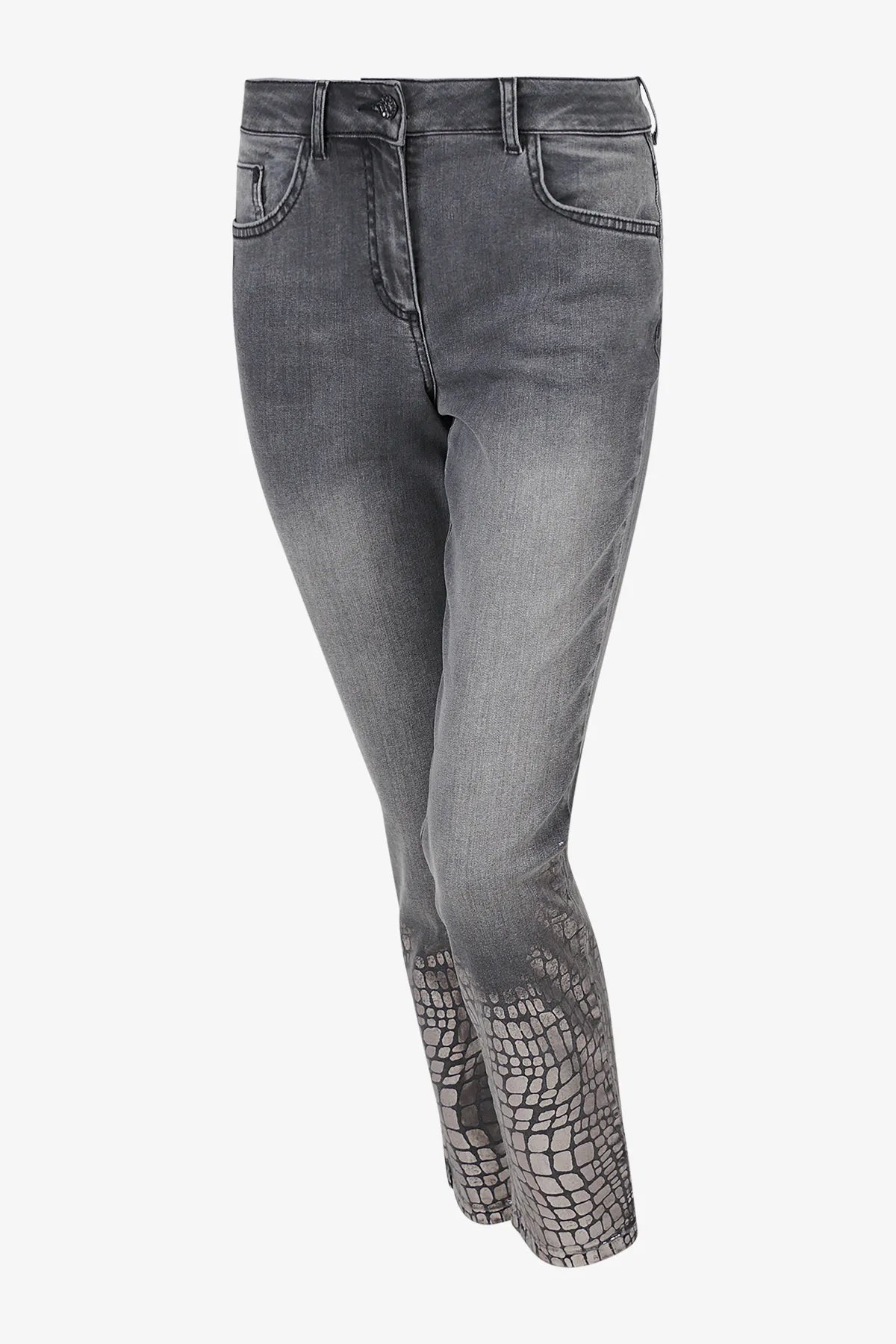 Jeans mit Kroko-Metallic-Transfer 01