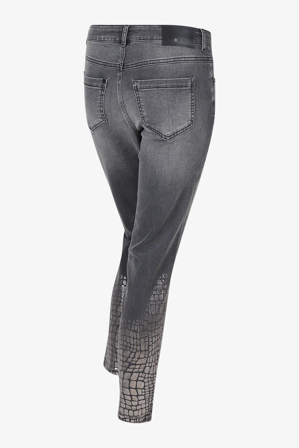 Jeans mit Kroko-Metallic-Transfer 01