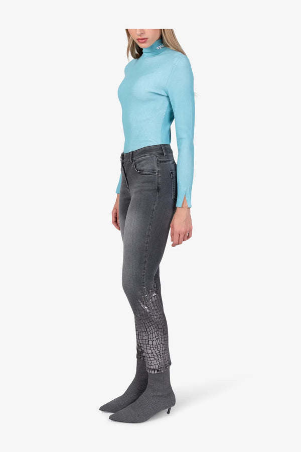 Jeans mit Kroko-Metallic-Transfer 04