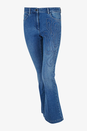 Boot-Cut-Jeans mit Stickerei 01