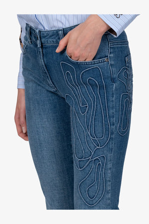 Boot-Cut-Jeans mit Stickerei 06