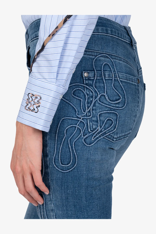 Boot-Cut-Jeans mit Stickerei 07