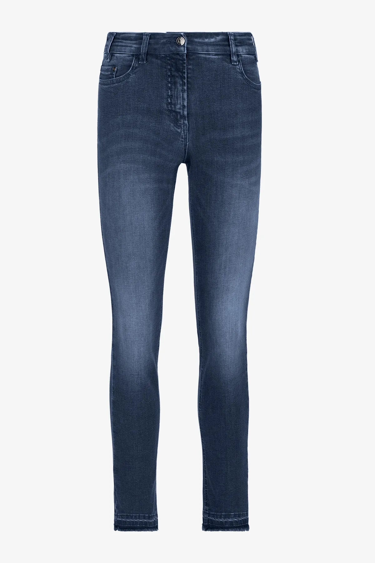 Schmale Jeans mit Fransensaum 01