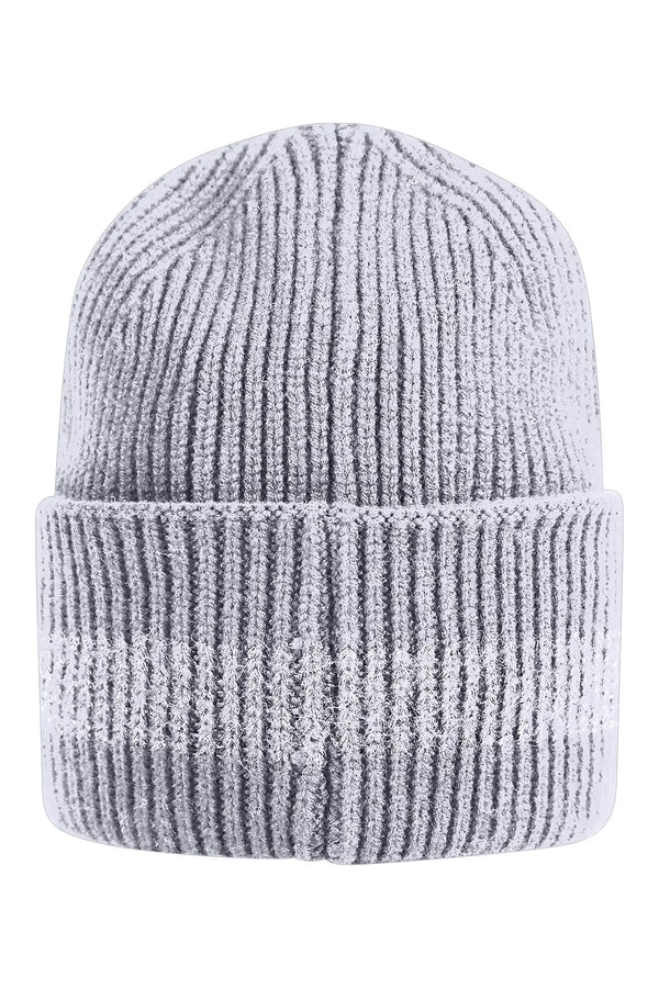 Strickmütze mit Lurex-Streifen 02
