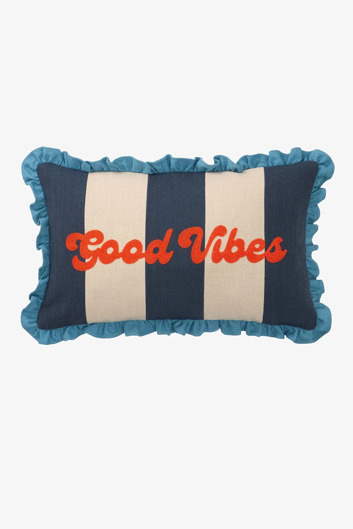 Zierkissen mit Schriftzug „Good Vibes“ 01
