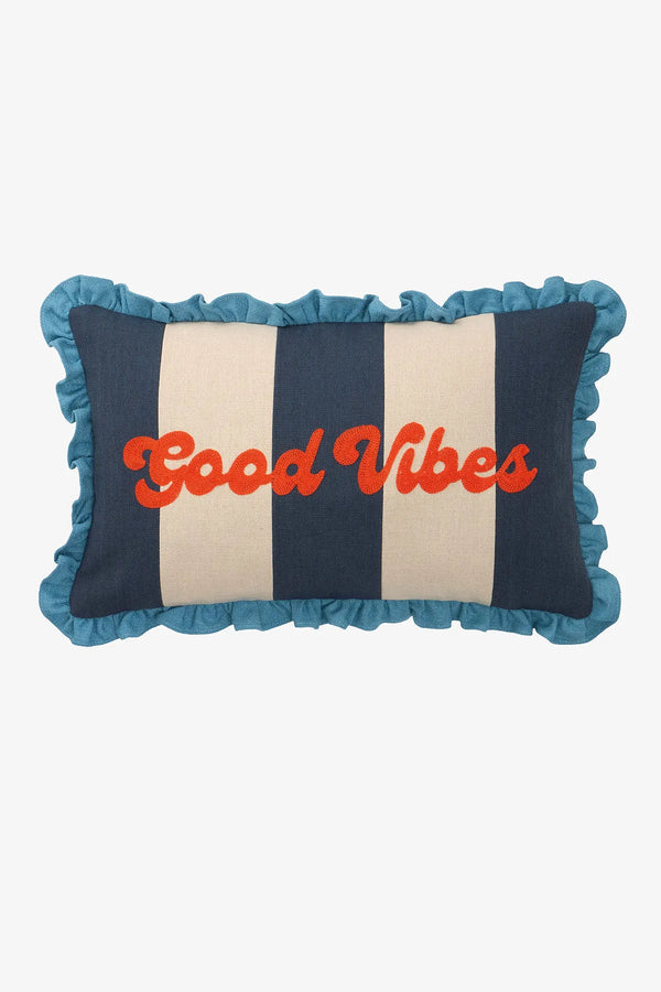 Zierkissen mit Schriftzug „Good Vibes“ 01