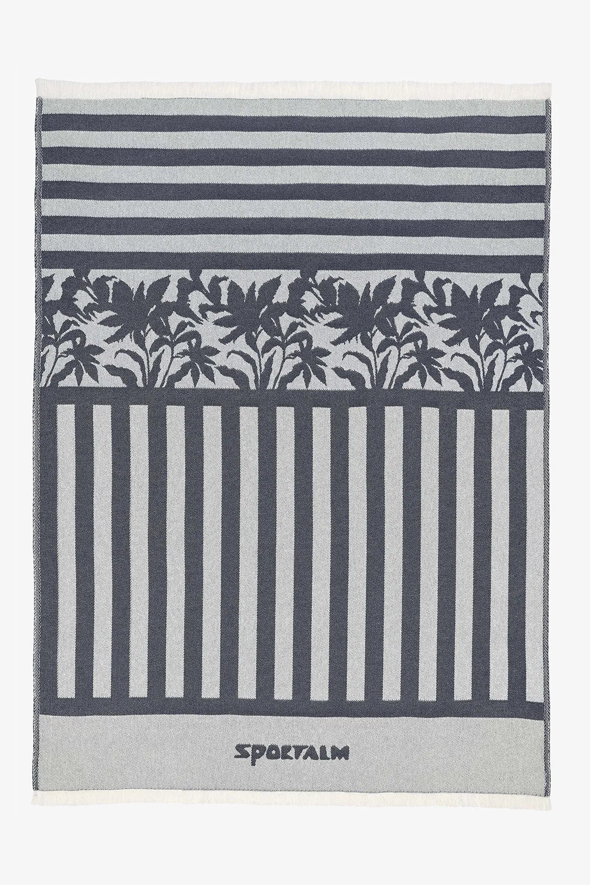 Maritime Decke mit Streifen und Palmenmotiv 01