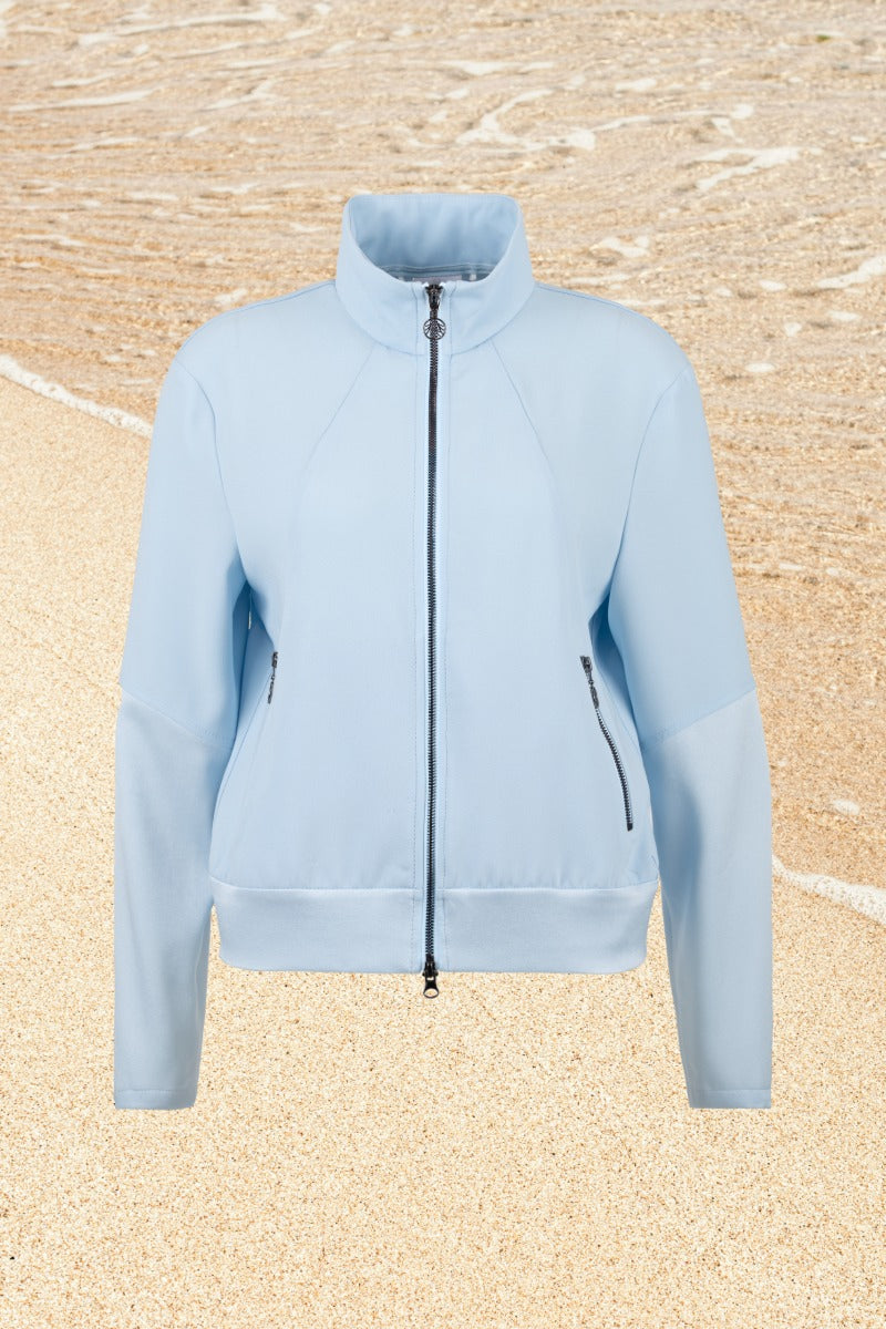 Crépe-Jacke mit Matt-Glanz-Kontrasten