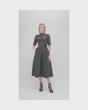 High-necked lace dirndl blouse